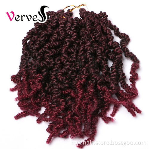 Spring Pre-twisted Braids 10 inch 15 strands/pack Ombre  Brown Crochet Twist Braids Fiber Synthetic Crochet Hair Extensions